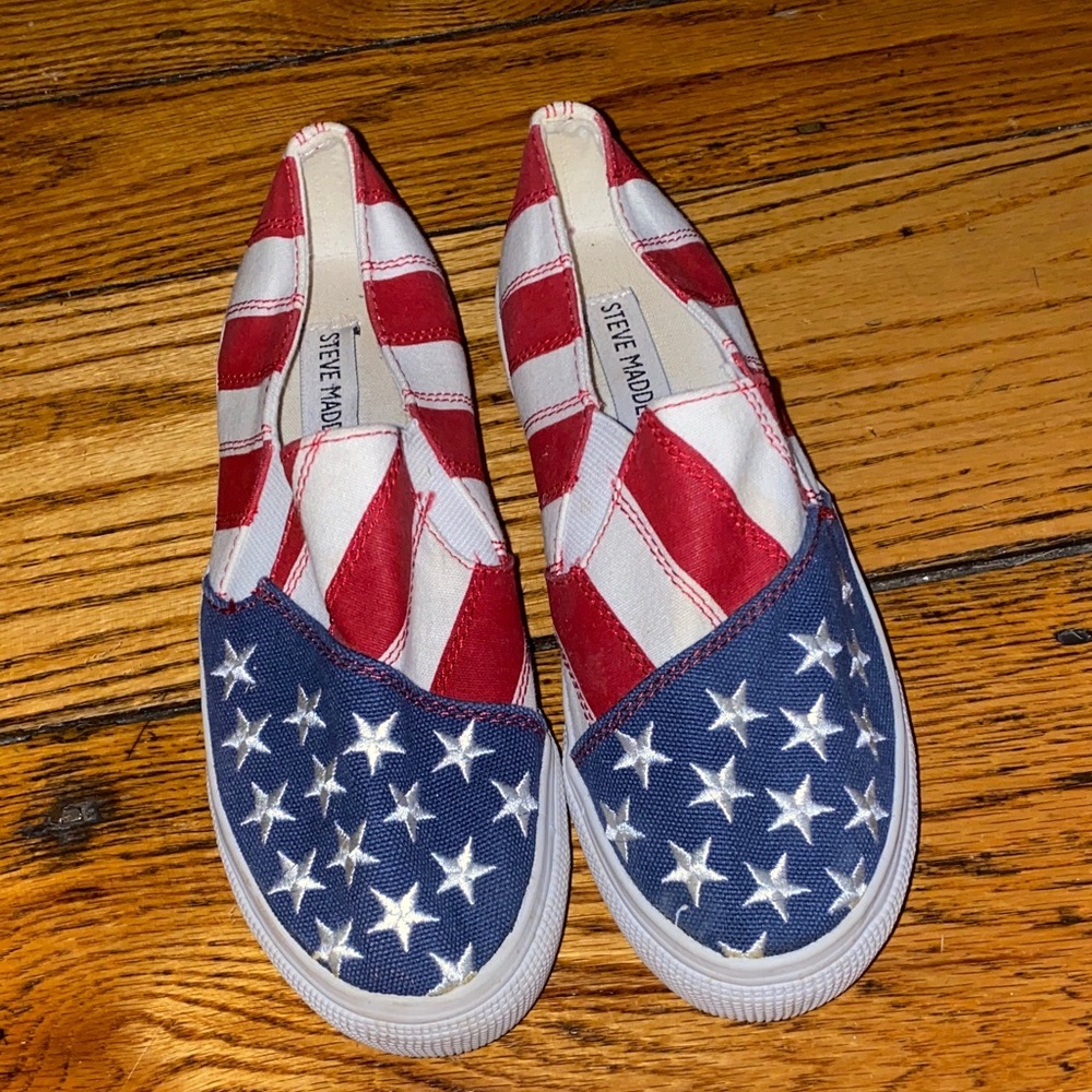 Steve Madden Red, White, and Blue Star Sneakers